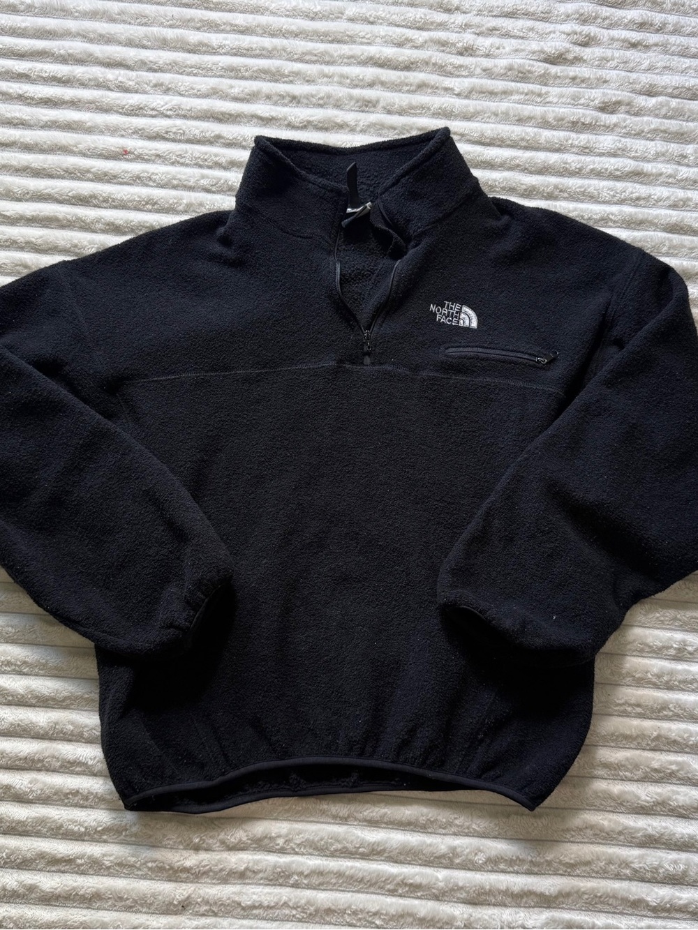 Vintage made in USA The North Face Men's size M Black 1/4 Zip Fleece Jacket